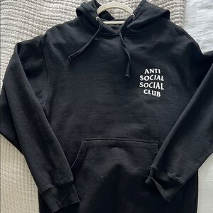 Anti Social Social Club Black Hoodie with White Logo